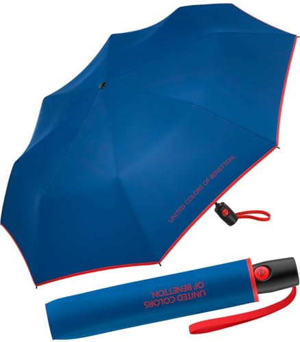 Benetton Taschenschirm Up & Down mit Auf-Zu-Automatik - Blue