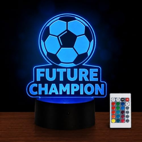 HooJtny Fußball Lampe Nachtlicht für Kinder, 16 Farben | Touch-Steuerung, Fernbedienung, Kommunion Geschenk, Für Jungen und Fußballfans