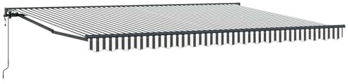 vidaXL Elektrische ausziehbare Markise Anthrazit und Weiß 5 x 3,5 m, Garten und Terrasse, rechteckige, Moderne, ausziehbare Markise, Perfekter Sonnenschutz, platzsparend, Polyesterstoff