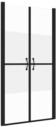 Porte de douche semi-mate en verre de sécurité ESG avec cadre en aluminium 73-76 cm de largeur x 190 cm de hauteur pour douche sans barrière avec poignée et matériel de montage
