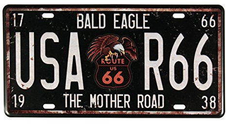 Evilandat Blechschild Metallschild Wandbild Dekoschild Nummernschild Premium Garage Design Bunt Vintage Nostalgie 30,5 x 15,5CM