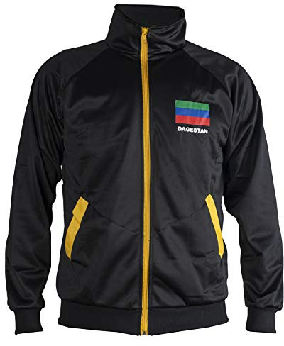 JL Sport Khabib Nurmagomedov The Eagle Dagestan Mixed Martial Arts MMA Jacket Tracksuit Gr. Small, Schwarz