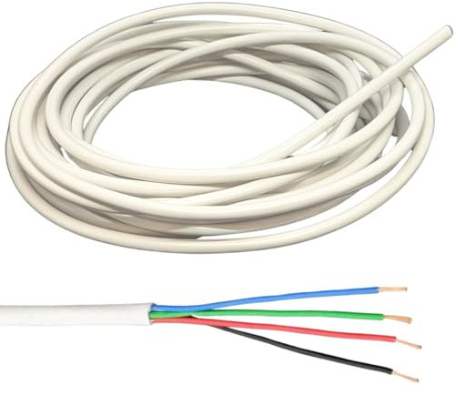 Lumonic 4X 0,34mm² LED Steuerleitung Weiss 50m I ummanteltes 4 adriges Kabel flexibel I Geschirmtes Steuerkabel, LiYY Verlängerung, Stromkabel