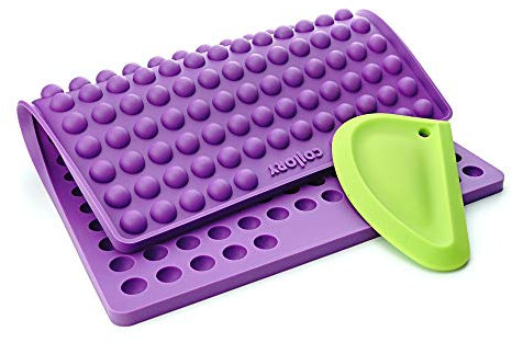 Collory Medium Halbkugel (1,5cm) Silikon Backmatte und Teigschaber Set, DIY Hundekekse, Pralinen und Bonbon, Alternative zu Backpapier, Antihaftend, Lebensmittelecht & BPA-frei