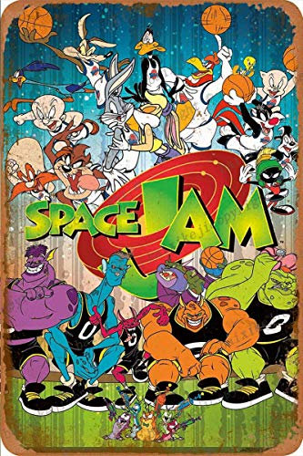 Cimily Space Jam Zinn Retro Zeichen Vintage Poster Plakette Wanddekoration für Bar Cafe Garten Schlafzimmer Büro Hotel 20X30 cm