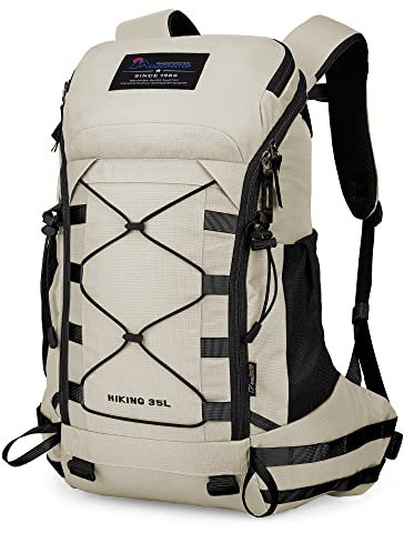 Mountaintop 35L Wanderrucksack Herren Damen Reiserucksack Trekkingrucksack Outdoor Rucksäcke mit Regenhülle für Camping Wandern Radfahren Tagesausflüge, 55x30x18cm