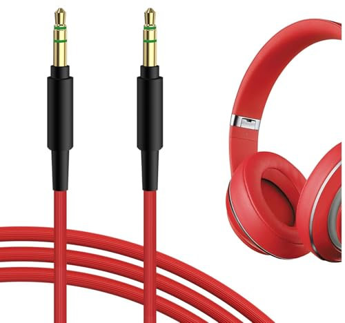 Geekria QuickFit Cable de Audio Compatible con Beats Solo3.0,Solo2.0,Solo1.0,Studio3,Studio2,Studio,Executive,Pro,Mixr Auriculares,2.5mm Cable Estéreo de Repuesto(1.2m)