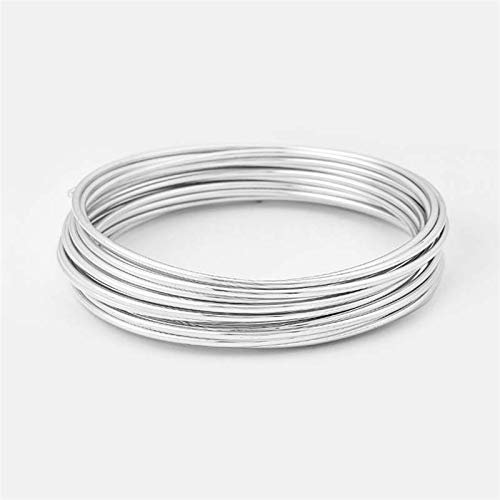 JINchao-Kupferdraht 5 Meter/Rolle von 2 mm vielseitig lackiertes Aluminium Craft Floristic Wire für DIY Handgemachte Schmuckbedürfnisse Gerätezubehör (Color : 16 Silver)