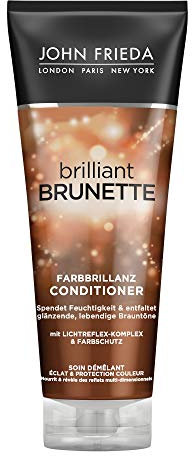 John Frieda Farbbrillanz Conditioner / Spülung - Haartyp: braun, brünett - Spendet Feuchtigkeit und entfaltet lebendige Brauntöne, 250 ml
