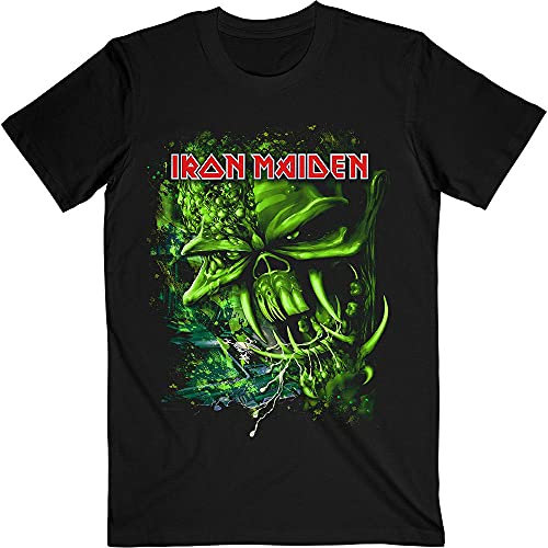 Iron Maiden T Shirt Final Frontier Green Band Logo Official Mens Black XL