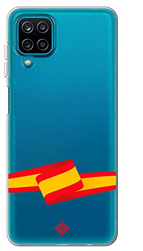 Movilshop Funda para [ Samsung Galaxy A12 / M12 ] Dibujo Auténtico [ Bandera España ] de Silicona Flexible Transparente Carcasa Case Cover Gel para Smartphone.