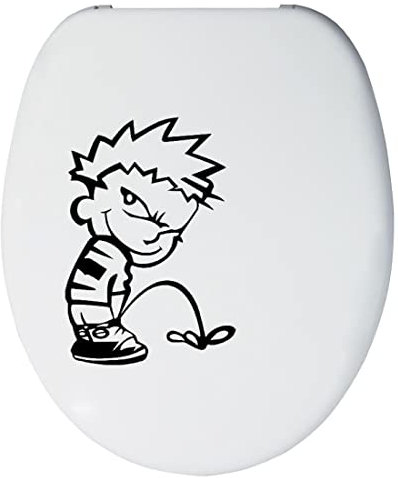 Stickers WC humour pour cuvette, abattant toilettes. 14 coloris disponibles. Taille 22x15 cm-Design Garçon