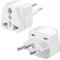 Confezione da 2 adattatori per spina Svizzera Swiss Power Converter Grounded Adattatore da viaggio universale a 3 pin Switzerland International Type J Plug (White)