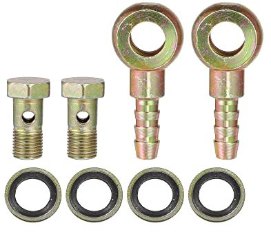 X AUTOHAUX M10x1 8mm Banjo Hose Barb Bolt Fittings Adapter for Car (Set of 2)