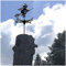 VVLXRIC Wetterhahn Hexe, Wetterfahne Klein, Hexe aus Gusseisen Terrasse Dekoration, Weathervane, für Hausgarten Terrassendach Außendekoration