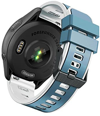 SumRioo 18mm Armband für Garmin Forerunner 265S/Forerunner 255S/Forerunner 255S Music, Silikon Ersatzarmband Uhrenarmband für Garmin Venu 3S/Venu 2S/Vivoactive 4S 40mm/Vivomove 3S 39mm, Blau Grau/Weiß