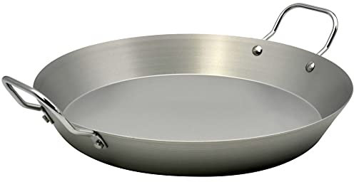 Steuber Paellapfanne für den Grill Ø31 cm, Antihaft-Servierpfanne und für Holzgrill, Gasgrill & Lagerfeuer, für Fisch, Gemüse, Käse