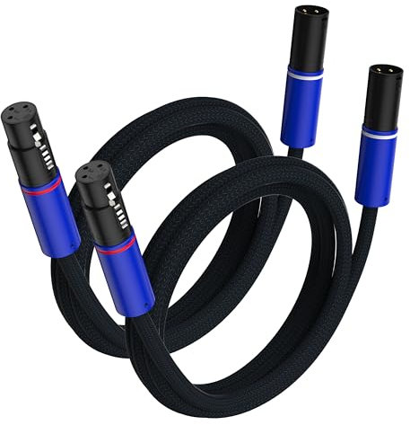 Brollitest High End XLR Kabel, Audiokabel 3-Poliges Symmetrisches Kabel, 2M, Für Monitorlautsprecher, Mischpultlautsprecher, Studiomikrofone