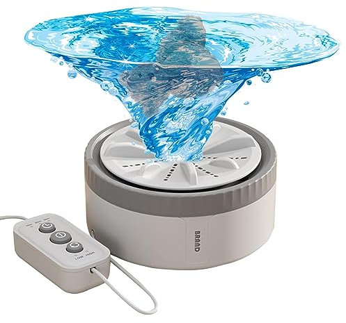 Mini lavadora ultrasónica – Mini máquina de lavandería ultrasónica multifuncional con USB y ventosas inferiores, lavadora de turbina compacta para calcetines, ropa interior, toalla, trapo Phasz