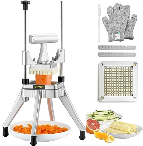 VEVOR Coupe-Frites Machine Coupeur de Pommes de Terre 1/4 po pour Couper des légumes/des Fruits/des Pommes de Terre/des oignons/des Champignons/des Pommes