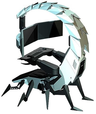 CSTAL Ergonomic Gaming Chair, Modern E-Sports Computer Cockpit Chair, 5-Screen Compatible, LED Lights, Adjustable Swivel
