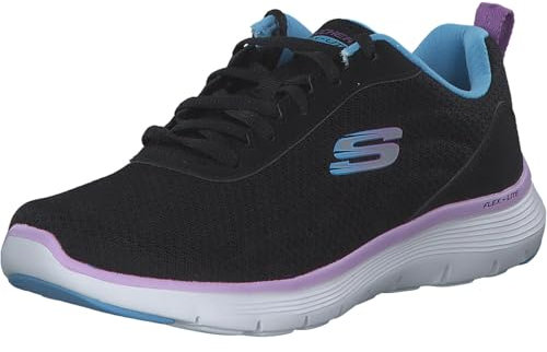 Skechers Flex Appeal 5.0, Zapatillas de Deporte Mujer, Malla de Color Negro, 42 EU