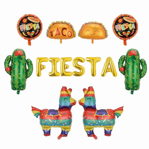 PIMXL 9 Ballons de Fête à Thème Mexicain, Décoration Cactus, Décoration de Fête Mexicaine Décoration de Fête Fiesta, Fiesta Fournitures de Fête Mariage Anniversaire Baby Shower