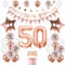 50. Geburtstag Deko Roségold, Luftballon 50. Geburtstag Frau Geburtstagsdeko 50 Jahr, Ballon 50. Geburtstag, Zahl 50 Luftballons Geburtstag Tortendeko, Ballon 50 Deko für 50 Jahre Frauen Geburtstag