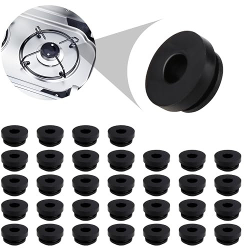32 Piezas Arandelas de Goma, Negros Arandelas Goma, Juntas de Goma Resistentes a la Abrasión, Resistente al Calor Tapones de Goma para Dometic, Smev y Thetford Utensilios de Cocina con Palanca de 5mm