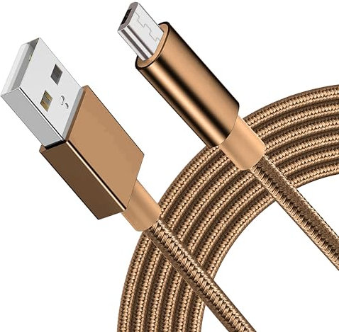 Micro USB Cable, Android Charger Cable Fast Charging Cables Nylon Braided USB Charger Lead for Samsung Galaxy S7 Edge S6 S5 J7 J5 J6 J3 Note 5 A6 A10, Sony, LG, Kindle, Xbox, PS4, Tablets (3 Metres)