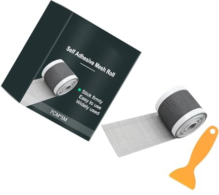 fanlangyi Selbstklebendes Fenstergitter-Rolle, Einweg-Klebeband für Badezimmer, Dusche, Bodenablauf, Netz-Aufkleber, Reparaturband mit Schaufel, selbstklebendes Netz-Rollenband