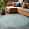 Carpetsale24 In- & Outdoor Teppich Wetterfest 120 cm Rund Einfarbig Blau - Waschbar, Wasserfest, Pflegeleicht und Flachgewebe - Ideal für Balkon, Garten, Terrasse und als Küchenteppich