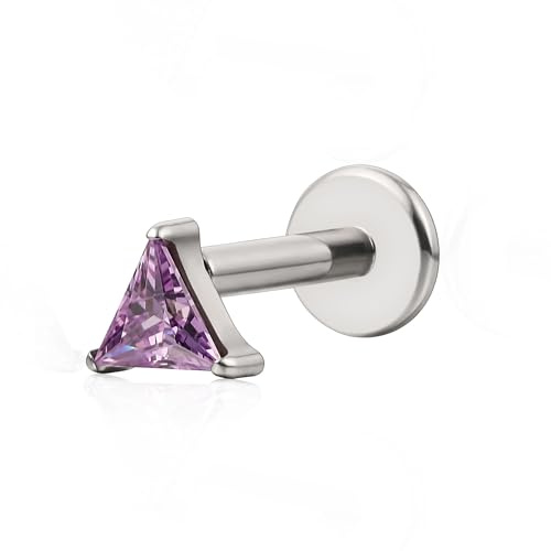 limerencia 18G Titan Labret Stecker, Hypoallergenes Lippenpiercing Ohrstecker mit flacher Rückseite und Innengewinde für Tragus Bioflex Helix, Conch Knorpel Nase 6 mm 8 mm 10 mm