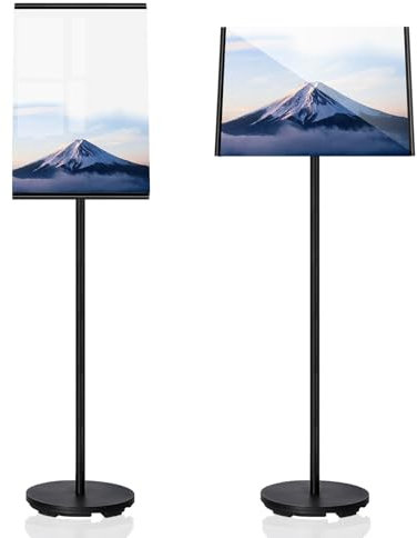 A3 - Présentoir vertical - Angle réglable - En alliage d'aluminium - Stable - A3 - Noir