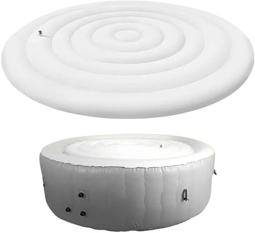 Aufblasbare Whirlpool-Abdeckung, Whirlpools-Gehäuse mit Inflations- und Deflationsventil, Winddicht Regendicht Schneebeichte isolierte Whirlpool-Deckel für Whirlpools (Runde 170cm)