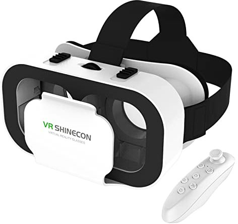 Gafas 3D de Realidad Virtual, Gafas VR, con Mando a Distancia Bluetooth, Compatibles iOS Android 4.7-6.5 Pulgadas para Samsung Note 10+/S20/S22/S23, iPhone X/12/13
