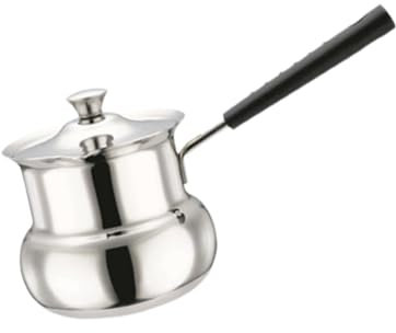 Turkish Coffee Pot Stainless Steel Milk Pots for Cooktops Universal Milk Butter Warmer Pot Coffee Pots Coffee Maker for Kitchen Home Office Stovetop Coffee Maker, Drum Shape 360ml