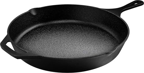 KICHLY Pre-Seasoned Cast Iron Skillet 12 Inch, Safe Grill Cookware for Indoor & Outdoor Use, Chef’s Pan, Cast Iron Pan