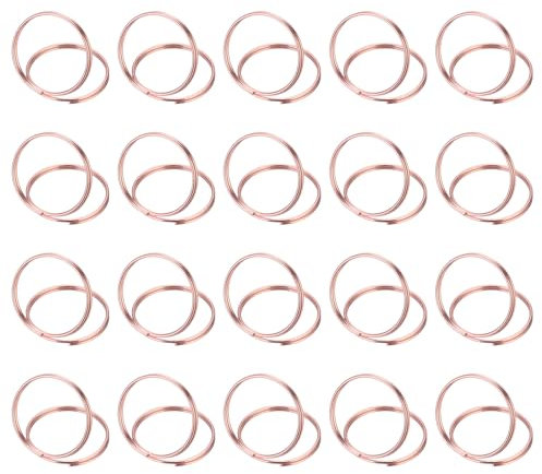 sourcing map Table Number Holders 20pcs Rose Gold Place Card Holder Name Stands Round Picture Holders for Tables Setting Wedding Display