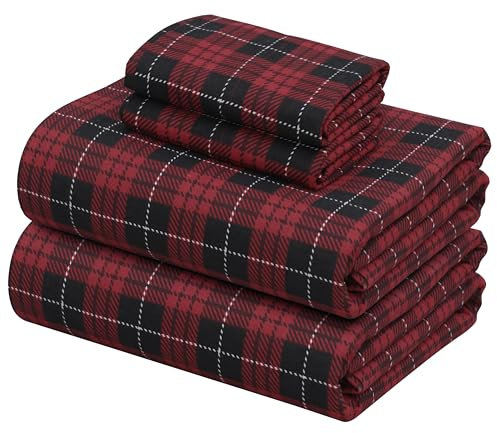ZOYER 100 % Baumwoll-Flanell-Bettwäsche-Set, Queen-Size-Größe, 4-teilig