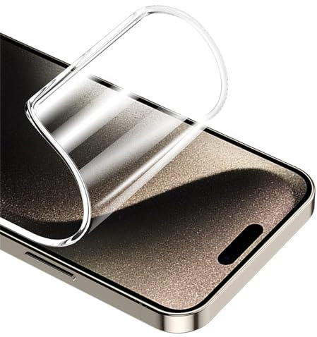 PORRVDP Displayschutzfolie aus Hydrogel für iPhone 16 Pro, 2 Stück weiche TPU-Schutzfolie, transparent Displayschutzfolien [kein gehärtetes Glas] [hohe Empfindlichkeit]
