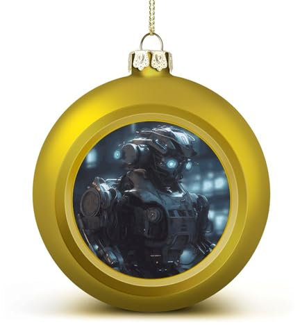 Weihnachtskugel-Ornamente, zukünftige Roboter, Weihnachtsschmuck, hängende Weihnachtsbaumkugeln, goldene Weihnachtskugeln, Ornamente für Urlaub, Party, Dekoration, Heimdekoration