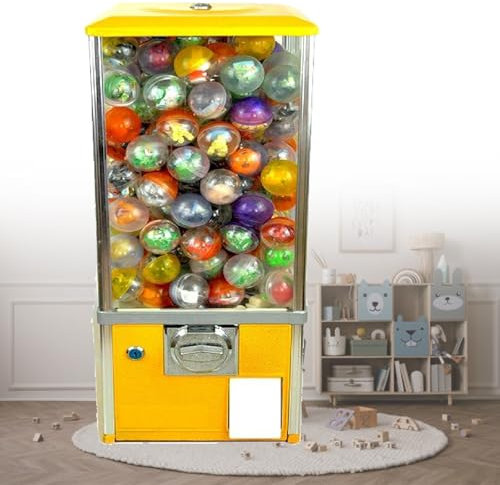 XEEAOFE Store Bulk Vending Machine, 1.77-2.17 Inch 4.5-5.5 Cm Spherical Capsule Candy Dispenser Retro Style Everyone Can Enjoy This Toy Regardless of Age,Yellow