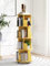 Suuiwau 360° drehbares Bücherregal, 4-stöckiges bücherregal drehbar mit 4 Rollen Kinder bücherregal für Kinderzimmer, Wohnzimmer, Schlafzimmerr (Holzfarbe)