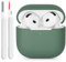 KOKOKA Custodia in Silicone Compatibile con AirPods 4 Case, LED Anteriore Visibile, Case Cover Protettiva Antiurto in Silicone Morbido per Airpods 4 Generazione 2024 con Kit di Pulizia, Deep Green