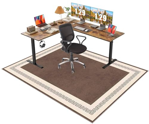 Fcenghox Bürostuhlunterlage 110 x 170 cm Bodenschutzmatte für Hartböden, Kratzfest Stuhlunterlage, Unterlage Schreibtischstuhl für Parkett und Hartböden, Gaming Bürostuhl stuhlmatten, rutschfest