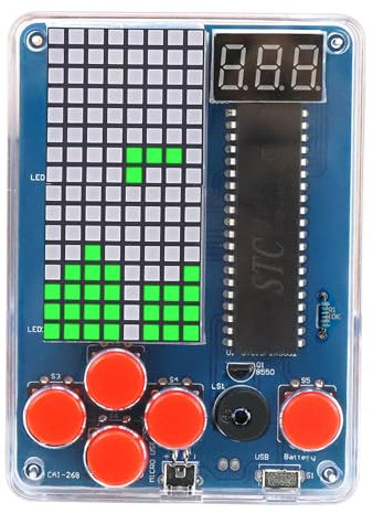 FAELNK DIY Spielekonsole Löt Bausatz Elektronik Baukasten DIY Games Console Handheld Kit Lötübungsset für Studenten Lernen und den Täglichen Gebrauch Wissenschaft Bildung Spaß Löten Lernen Set Grünes
