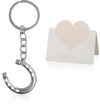 1 Porte-Clés en Forme De Fer À Cheval Et 1 Carte, Porte-Clés Cadeau Créatif, Porte-Clés Simple Et À La Mode, Porte-Clés Décoratif