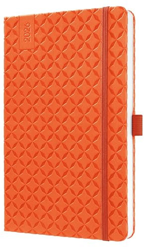 SIGEL J6119 Wochenkalender 2026 A5 orange, Hardcover, Gummiband, Stiftschlaufe, Einstecktasche, 174 Seiten, vegan, Buchkalender, Terminplaner Kalenderbuch Jolie