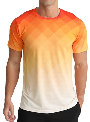APTRO Herren Sport Tshirts Herren Trainingsshirt Funktionsshirt Schnelltrocknend Sportshirt Gym Shirt Orange M